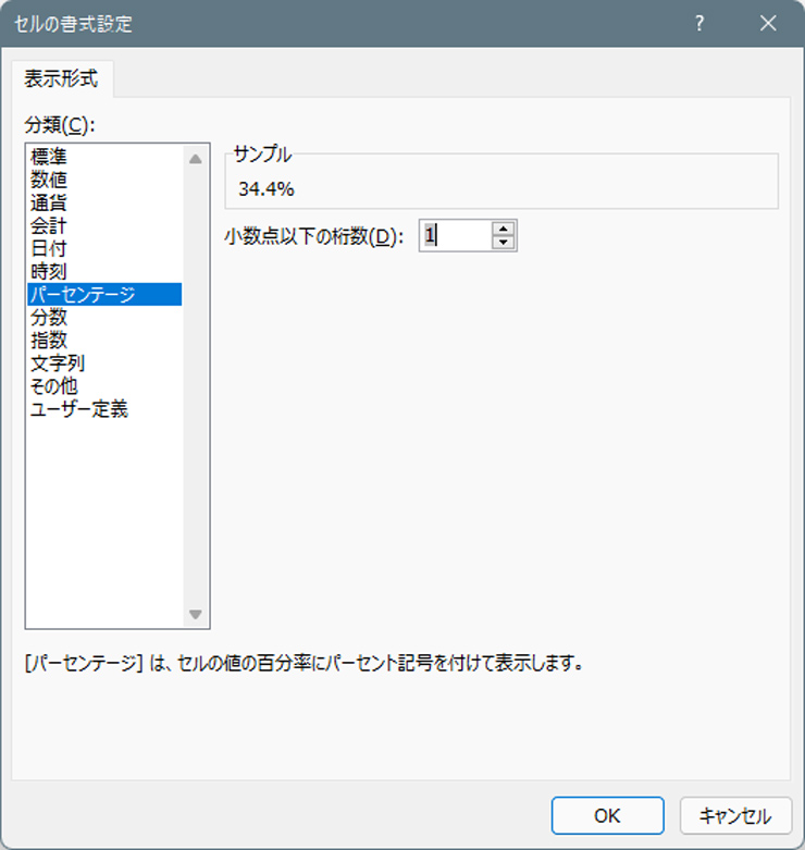 表示形式の変更